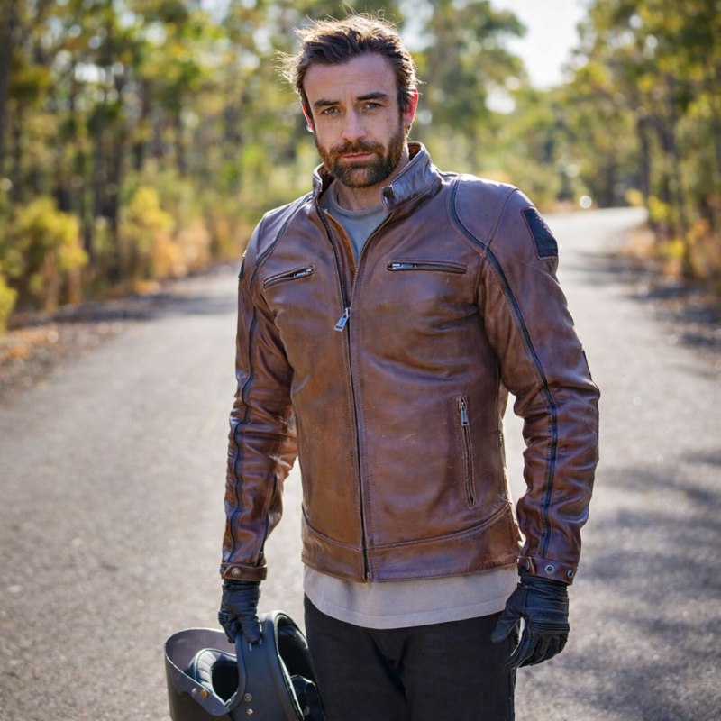Home and Away S38 Adam Rowland Brown Jacket front view