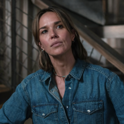 Marshals S01 Arielle Kebbel Blue Denim Jacket front view