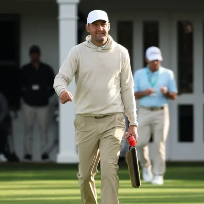 Master 2026 Scottie Scheffler Beige Hoodie front view