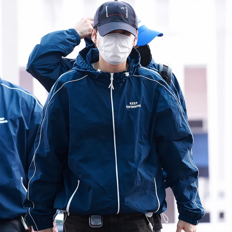 NYC BTS Keep Swimming Jacket street style