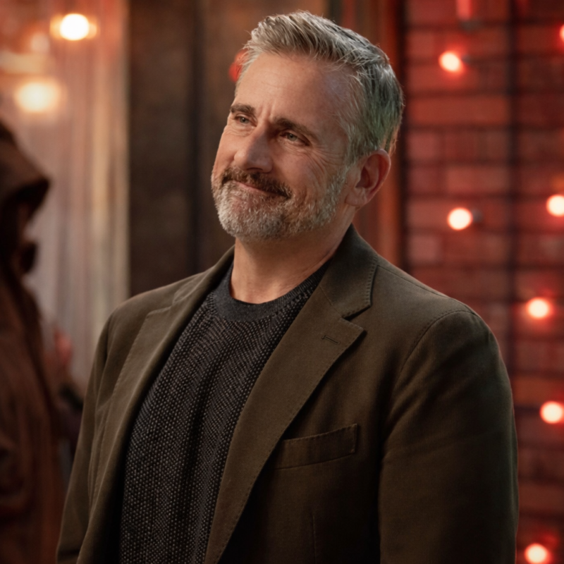 Rooster Steve Carell Brown Blazer outfit look