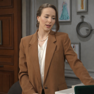 The Bold and the Beautiful Ashleigh Brewer Brown Blazer front view