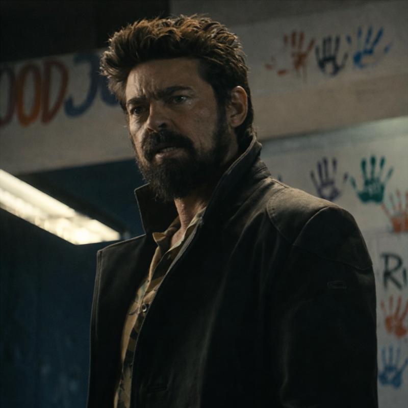 The Boys S05 Karl Urban Coat outfit look