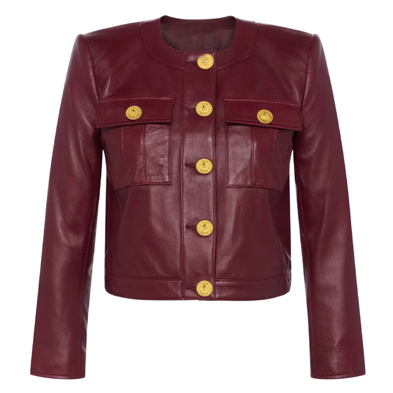The Five S16 Host Kayleigh McEnany Maroon Jacket model style