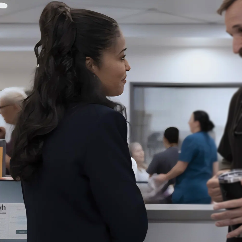 The Pitt S02 Meta Golding Blazer outfit look