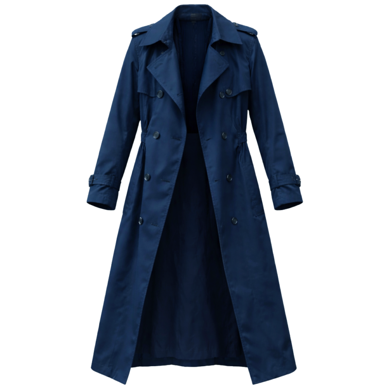 Tracker S03 Adriana Blue Trench Coat model style