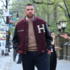 Travis kelce Sports Varsity Jacket front view