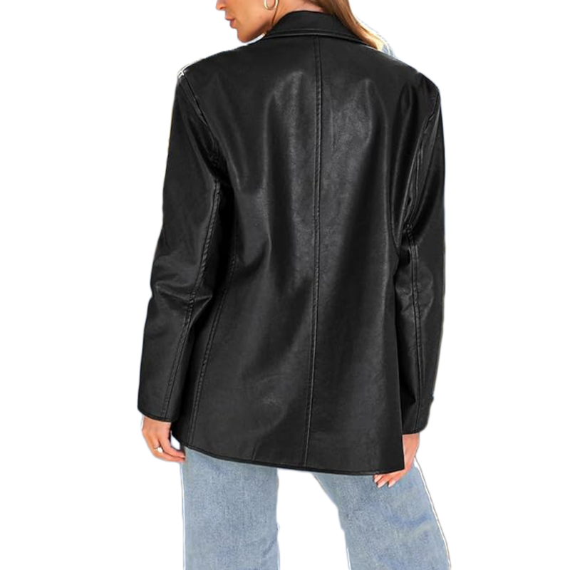 XO Kitty S03 Kitty Black Leather Blazer fashion wear