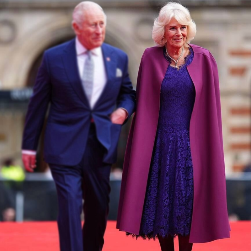 50th Anniversary Celebration Cape Queen Camilla Coat outfit look