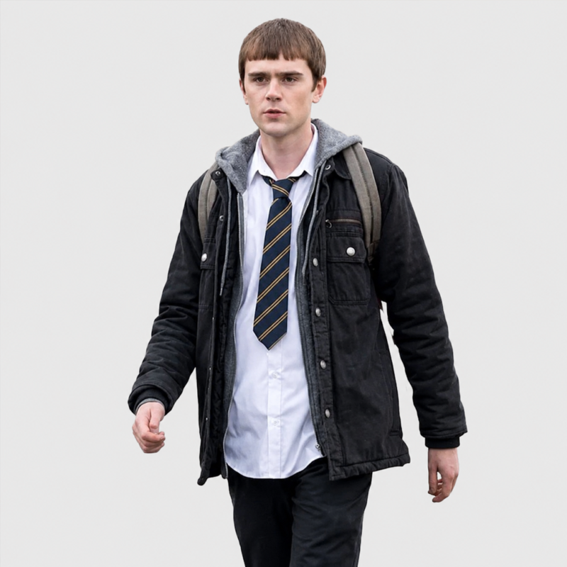 Half Man Young Niall Black Jacket street style