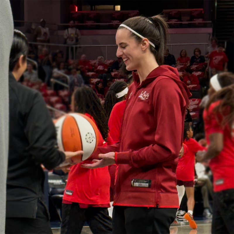 Indiana Fever 2026 Caitlin Clark Maroon Jacket outfit look