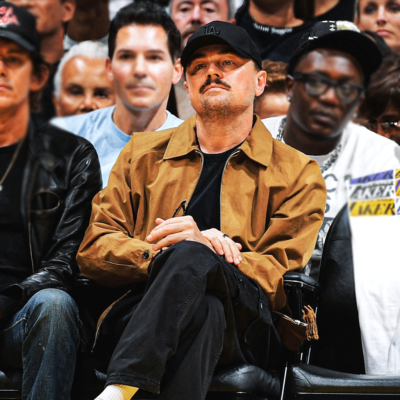 LA Lakers Playoff Game 2026 Leonardo Dicaprio Jacket front view