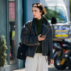 London 2026 Lily Collins Jacket front view