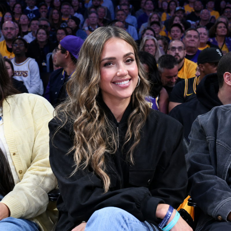 LA Lakers Jessica Alba Game Jacket fashion wear
