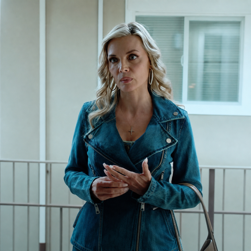 Margoâ€™s Got Money Troubles Shyanne Millet Blue Peplum Jacket outfit look