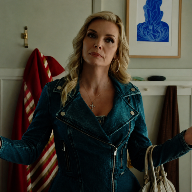Margoâ€™s Got Money Troubles Shyanne Millet Blue Peplum Jacket street style