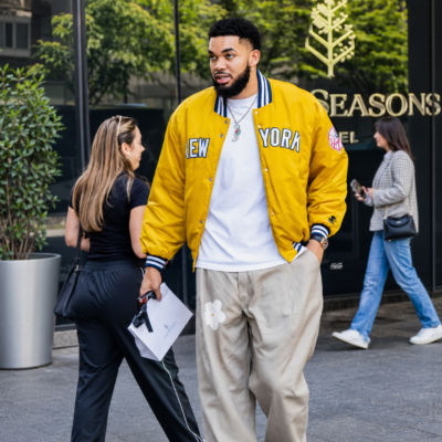 NY Knicks Karl-Anthony Towns Jacket front view