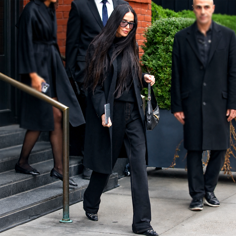 NYC Fouquet Demi Moore Coat outfit look