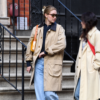 NYC Gigi Hadid Beige Coat front view