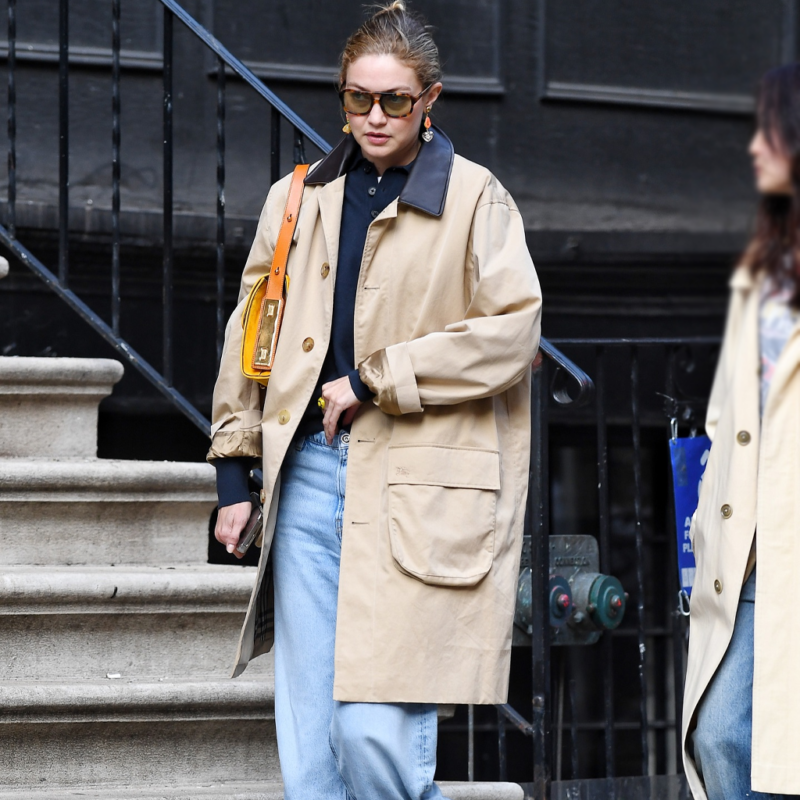 NYC Gigi Hadid Beige Coat outfit look