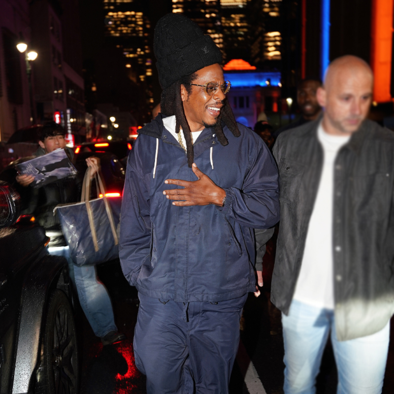 Madison Square Garden Jay-Z Blue Jacket outfit look