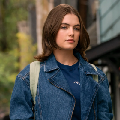 Off Campus S01 Hannah Wells Blue Jacket front view
