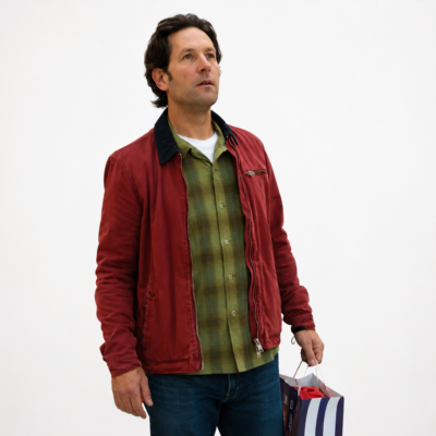 Power Ballad Paul Rudd Red Jacket front view