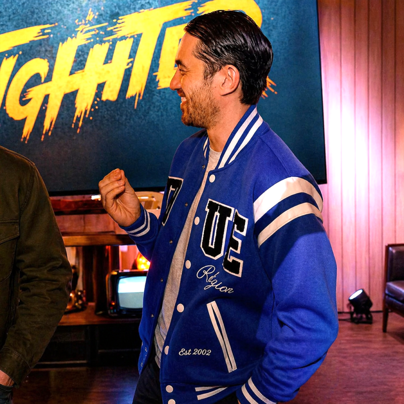 Street Fighter Launch Party Andrew Koji Jacket outfit look