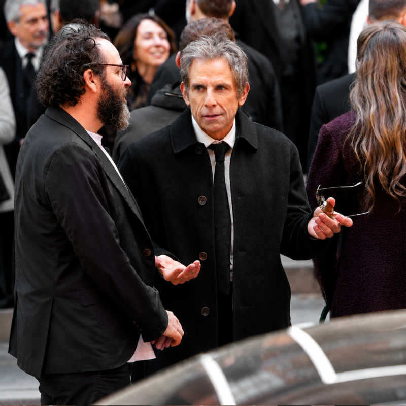 The Off Weeks Ben Stiller Black Coat outfit look