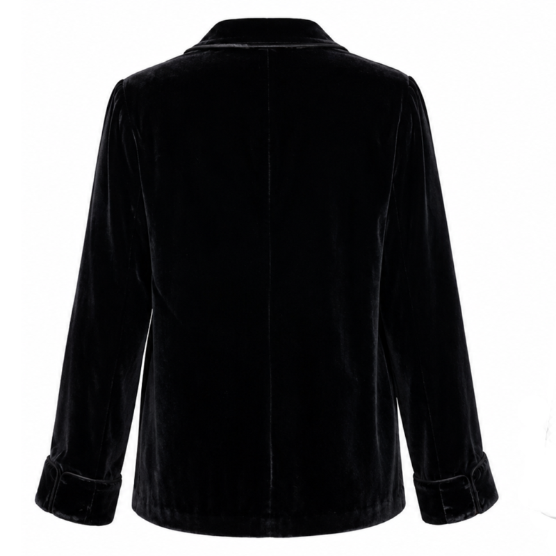 The Off Weeks Jessica Chastain Black Velvet Blazer fashion wear