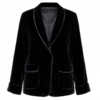 The Off Weeks Jessica Chastain Black Velvet Blazer model style