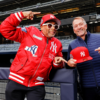 Yankees MA-1 Spike Lee Red Jacket front view