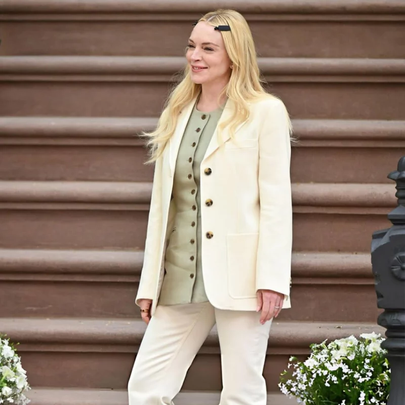 Count Me Lies Lindsay Lohan White Blazer