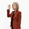 Ladies First 2026 Rosamund Pike Suede Blazer