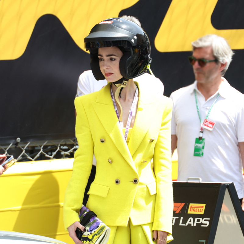 Lily Collins Monaco GP Blazer