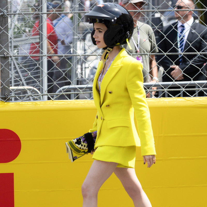 Lily Collins Monaco GP Blazer
