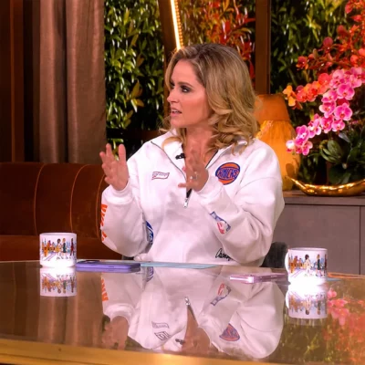 The View Sara Haines Knicks White Jacket