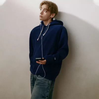 BTS Kim Taehyung Champion Blue Hoodie