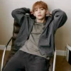 BTS Kim Taehyung Champion Grey Hoodie