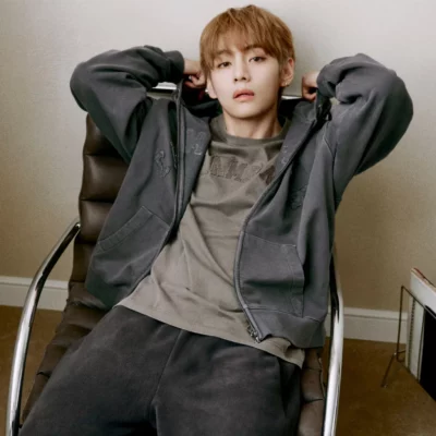 BTS Kim Taehyung Champion Grey Hoodie