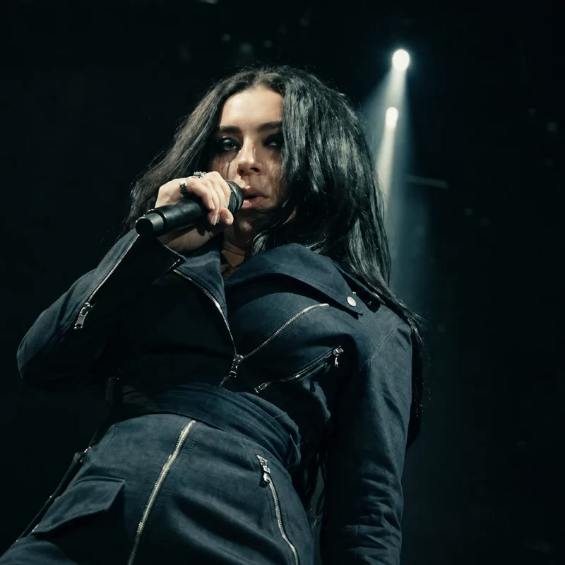 Charli XCX Performing Outside Lands Biker Coat