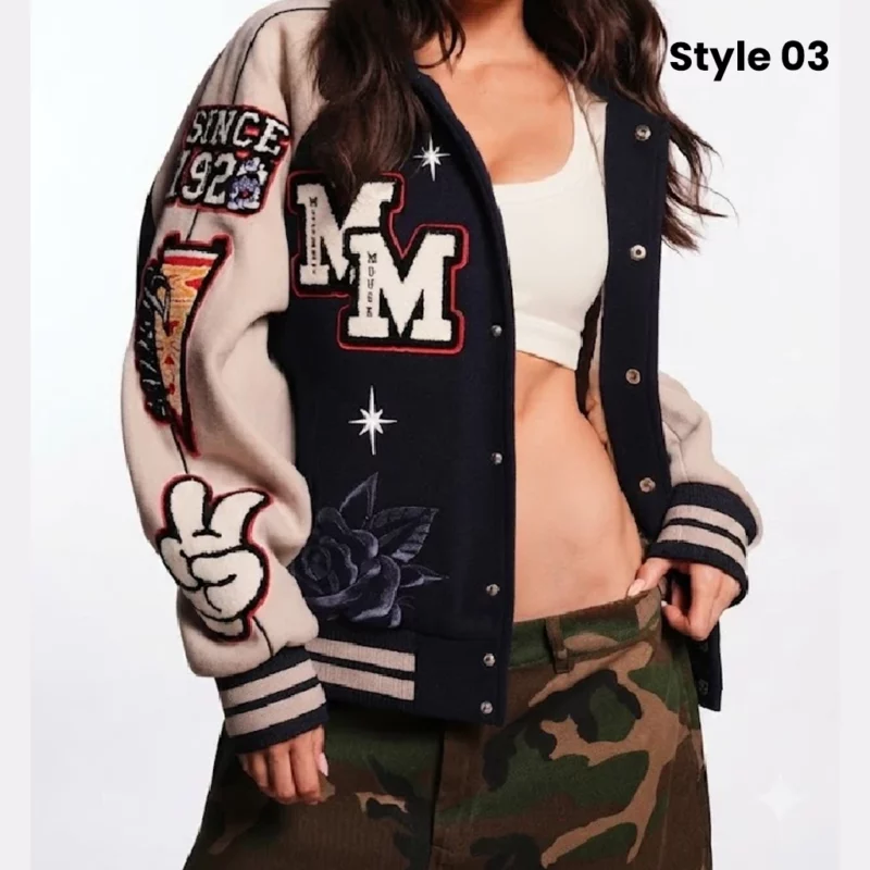 Mickey Mouse Wolves Letterman Jacket