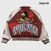 Mickey Mouse Wolves Letterman Jacket