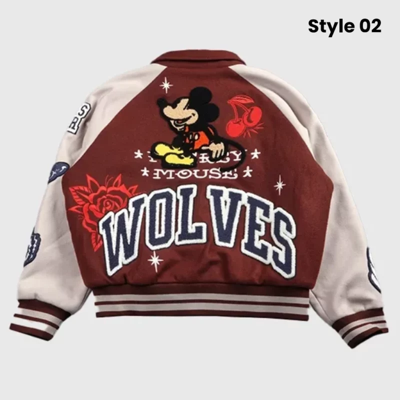 Mickey Mouse Wolves Letterman Jacket