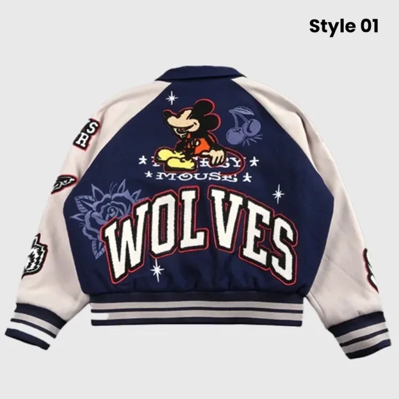 Mickey Mouse Wolves Letterman Jacket