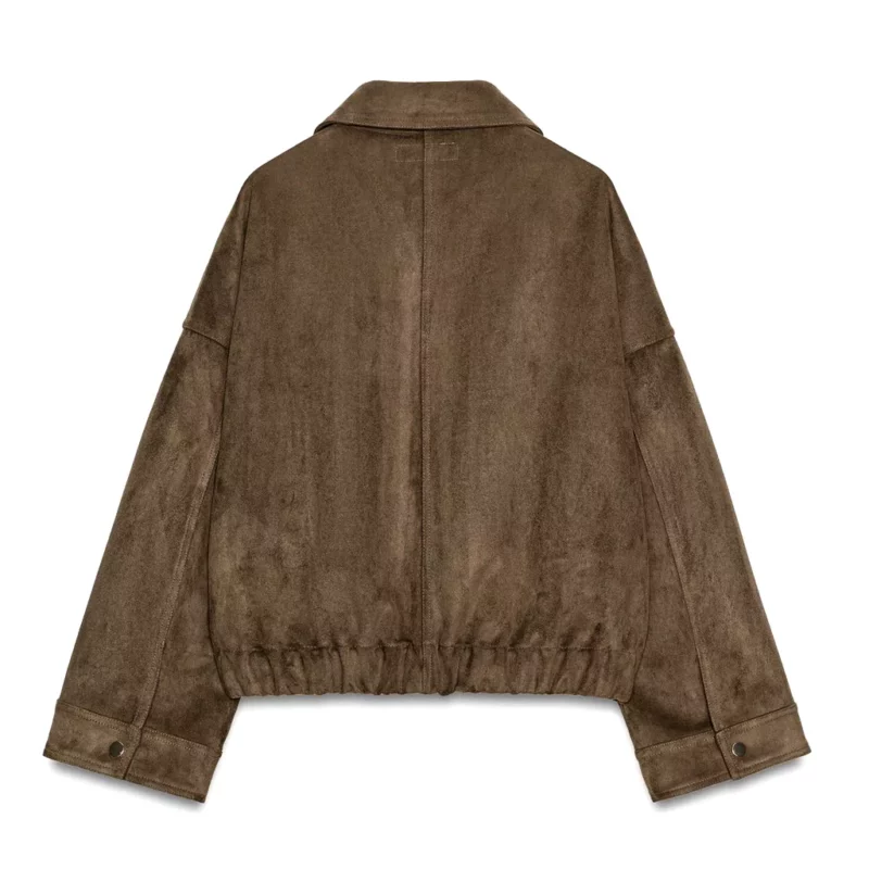 Project Runway 2026 Christian Siriano Suede Brown Jacket
