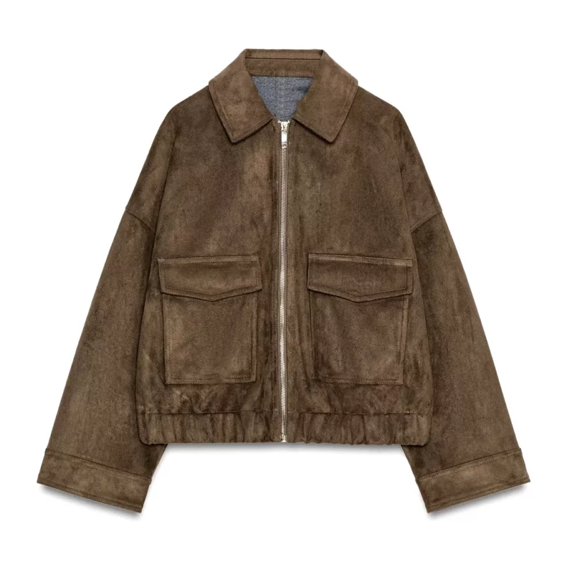 Project Runway 2026 Christian Siriano Suede Brown Jacket