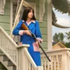The End of Oak Street Anne Hathaway Blue Coat