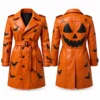 Jack-o-Lantern & Bat Trench Coat