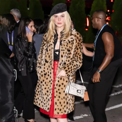 NY Fashion Week Elle Fanning Coat